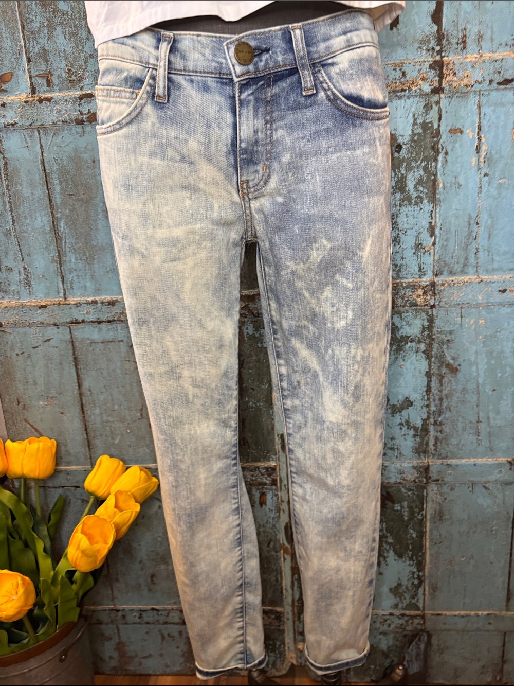 CURRENT/ELLIOTT The Stiletto Skinny Jeans Crazy Wash size 27 Light Wash